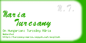 maria turcsany business card